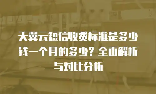 天翼云短信收费标准是多少钱一个月的多少？全面解析与对比分析