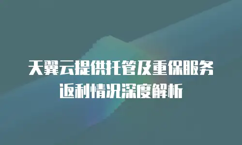 天翼云提供托管及重保服务返利情况深度解析