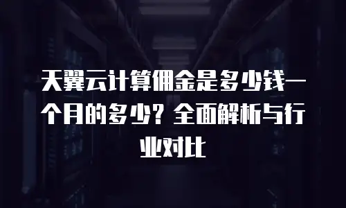 天翼云计算佣金是多少钱一个月的多少？全面解析与行业对比