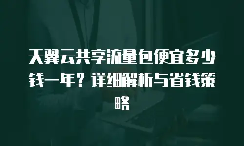 天翼云共享流量包便宜多少钱一年？详细解析与省钱策略