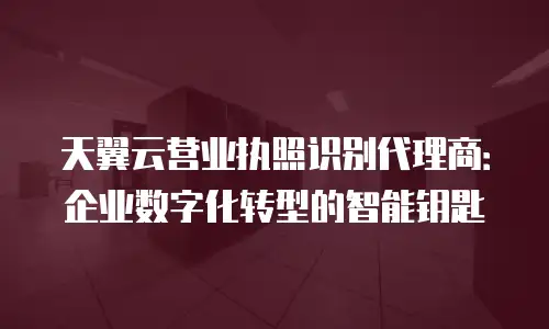 天翼云营业执照识别代理商：企业数字化转型的智能钥匙