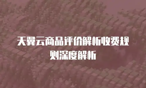 天翼云商品评价解析收费规则深度解析