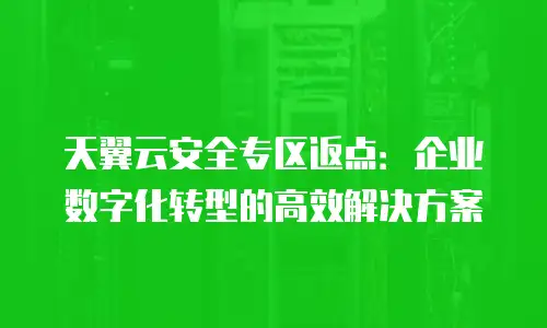 天翼云安全专区返点：企业数字化转型的高效解决方案