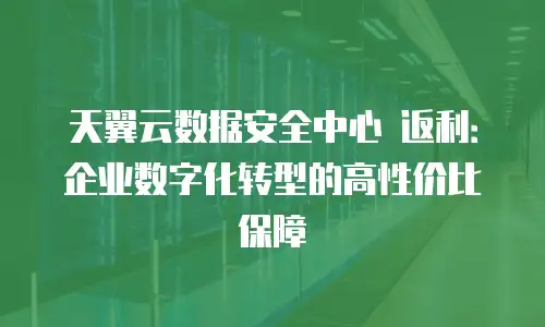 天翼云数据安全中心 返利：企业数字化转型的高性价比保障