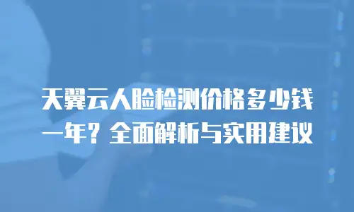 天翼云人脸检测价格多少钱一年？全面解析与实用建议
