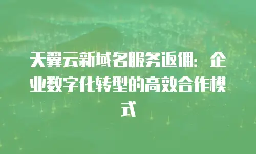 天翼云新域名服务返佣：企业数字化转型的高效合作模式