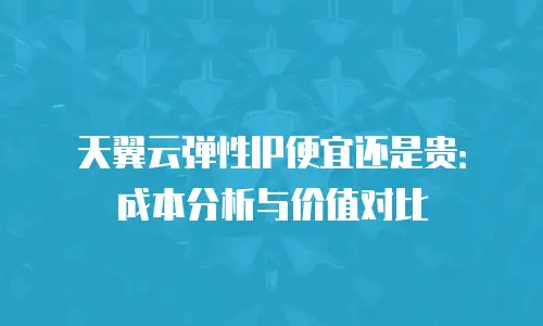 天翼云弹性IP便宜还是贵：成本分析与价值对比