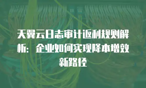 天翼云日志审计返利规则解析：企业如何实现降本增效新路径