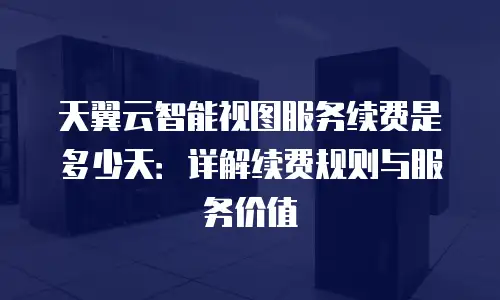 天翼云智能视图服务续费是多少天：详解续费规则与服务价值