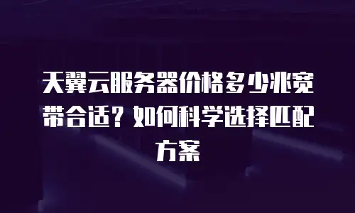 天翼云服务器价格多少兆宽带合适？如何科学选择匹配方案