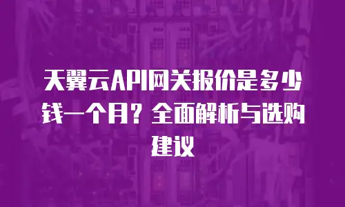 天翼云API网关报价是多少钱一个月？全面解析与选购建议