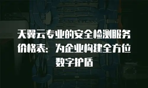天翼云专业的安全检测服务价格表：为企业构建全方位数字护盾