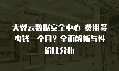 天翼云数据安全中心 费用多少钱一个月？全面解析与性价比分析