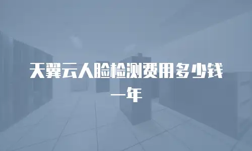 天翼云人脸检测费用多少钱一年