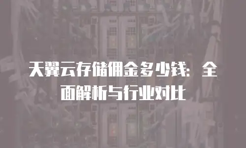 天翼云存储佣金多少钱：全面解析与行业对比
