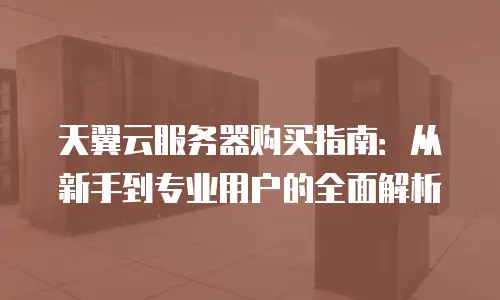 天翼云服务器购买指南：从新手到专业用户的全面解析