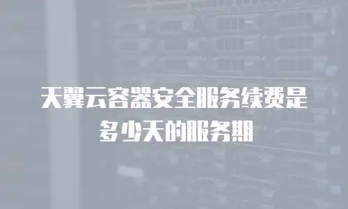 天翼云容器安全服务续费是多少天的服务期