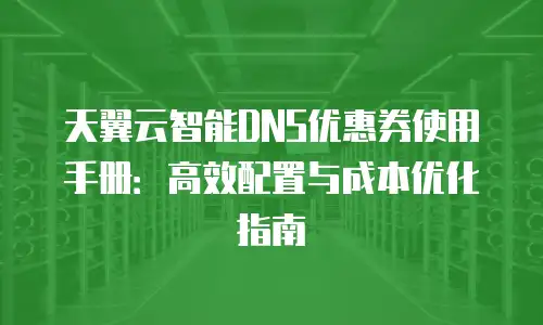 天翼云智能DNS优惠券使用手册：高效配置与成本优化指南