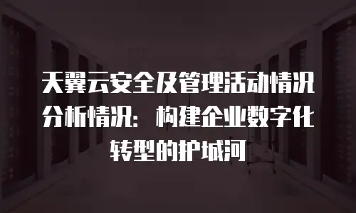 天翼云安全及管理活动情况分析情况：构建企业数字化转型的护城河