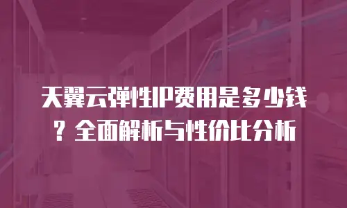 天翼云弹性IP费用是多少钱？全面解析与性价比分析