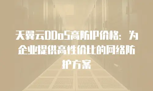 天翼云DDoS高防IP价格：为企业提供高性价比的网络防护方案