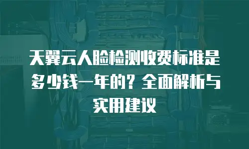 天翼云人脸检测收费标准是多少钱一年的？全面解析与实用建议