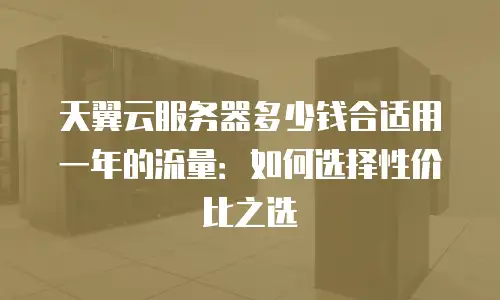 天翼云服务器多少钱合适用一年的流量：如何选择性价比之选
