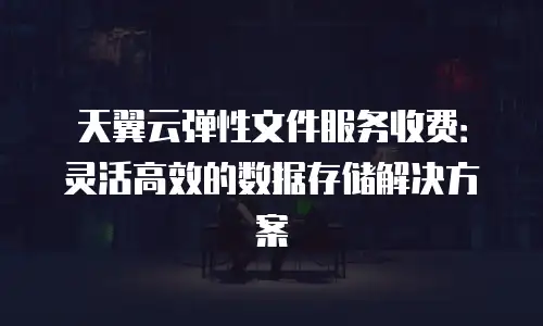 天翼云弹性文件服务收费：灵活高效的数据存储解决方案