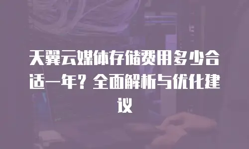 天翼云媒体存储费用多少合适一年？全面解析与优化建议