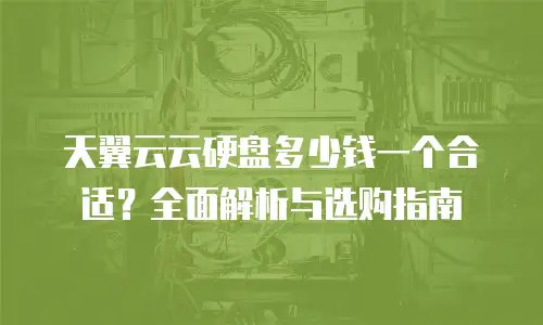 天翼云云硬盘多少钱一个合适？全面解析与选购指南