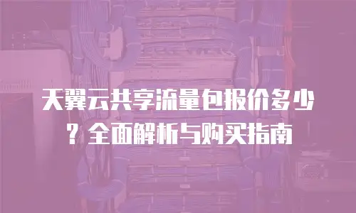 天翼云共享流量包报价多少？全面解析与购买指南
