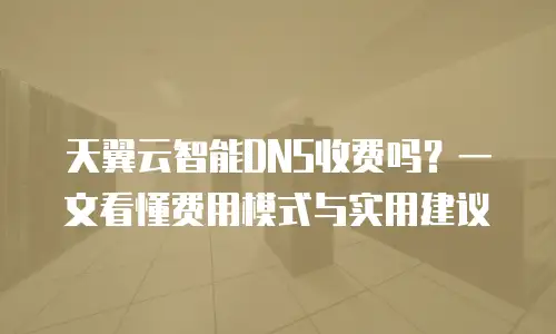 天翼云智能DNS收费吗？一文看懂费用模式与实用建议