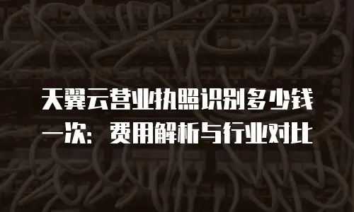 天翼云营业执照识别多少钱一次：费用解析与行业对比