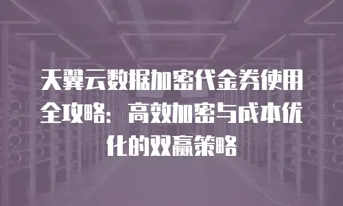 天翼云数据加密代金券使用全攻略：高效加密与成本优化的双赢策略