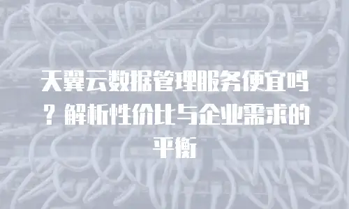 天翼云数据管理服务便宜吗？解析性价比与企业需求的平衡