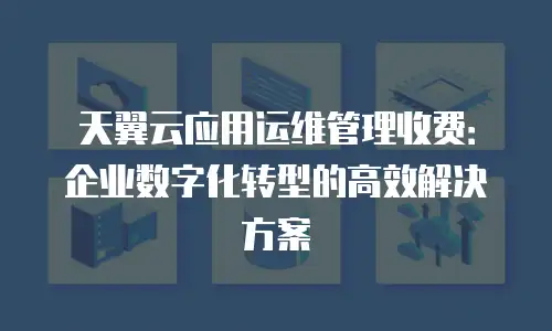 天翼云应用运维管理收费：企业数字化转型的高效解决方案