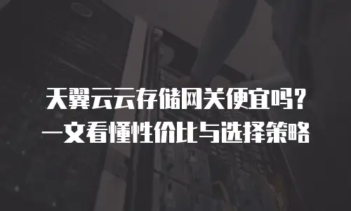 天翼云云存储网关便宜吗？一文看懂性价比与选择策略