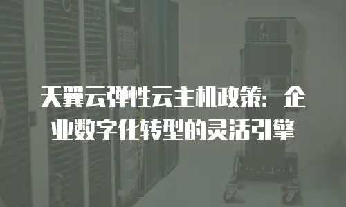 天翼云弹性云主机政策：企业数字化转型的灵活引擎