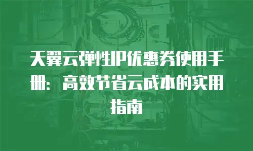天翼云弹性IP优惠券使用手册：高效节省云成本的实用指南