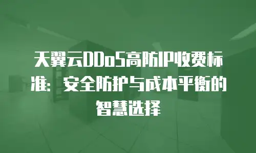 天翼云DDoS高防IP收费标准：安全防护与成本平衡的智慧选择