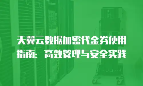 天翼云数据加密代金券使用指南：高效管理与安全实践