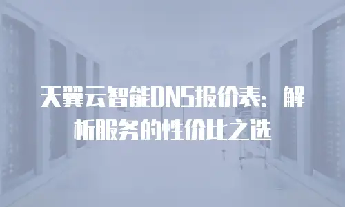 天翼云智能DNS报价表：解析服务的性价比之选