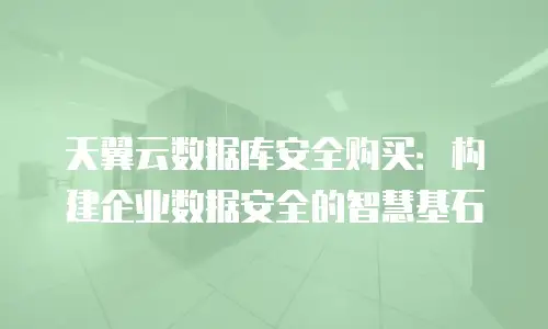天翼云数据库安全购买：构建企业数据安全的智慧基石