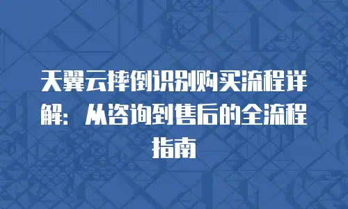 天翼云摔倒识别购买流程详解：从咨询到售后的全流程指南