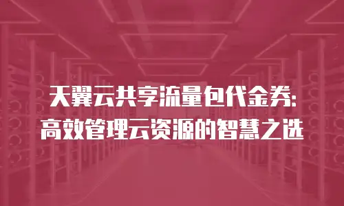 天翼云共享流量包代金券：高效管理云资源的智慧之选