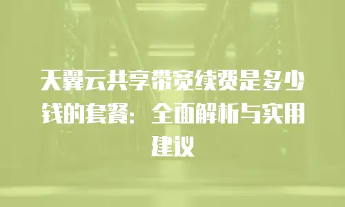 天翼云共享带宽续费是多少钱的套餐：全面解析与实用建议