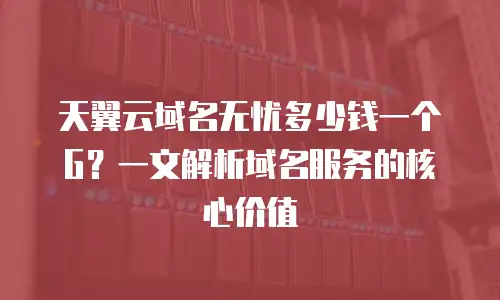 天翼云域名无忧多少钱一个G？一文解析域名服务的核心价值