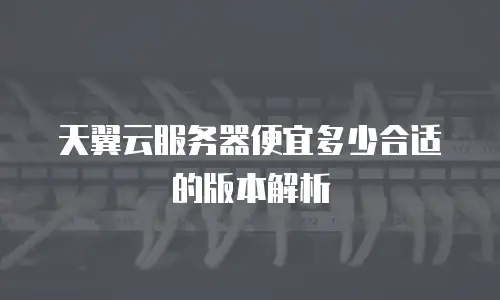 天翼云服务器便宜多少合适的版本解析