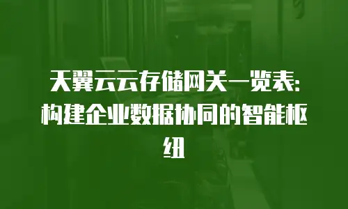 天翼云云存储网关一览表：构建企业数据协同的智能枢纽