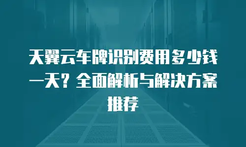天翼云车牌识别费用多少钱一天？全面解析与解决方案推荐